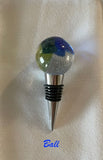 Resin Wine bottle stopper embedded with recycled wine bottle glass