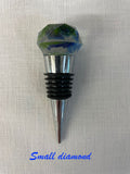 Resin Wine bottle stopper embedded with recycled wine bottle glass