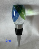 Resin Wine bottle stopper embedded with recycled wine bottle glass