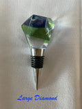 Resin Wine bottle stopper embedded with recycled wine bottle glass