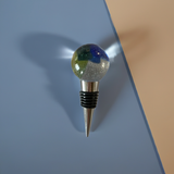 Resin Wine bottle stopper embedded with recycled wine bottle glass