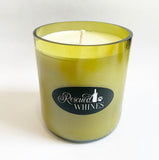 wine bottle candle made from recycled wine bottles.  Profit goes to animal rescue!