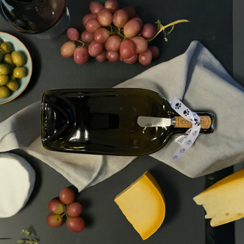 Slumped wine bottle dishes