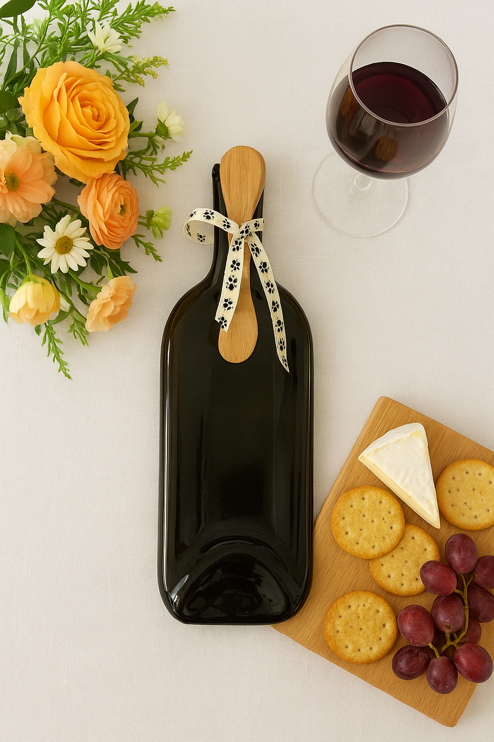 Single Slumped Wine Bottle Tray