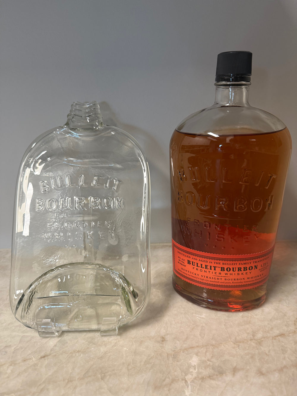 Slumped Bourbon bottle tray