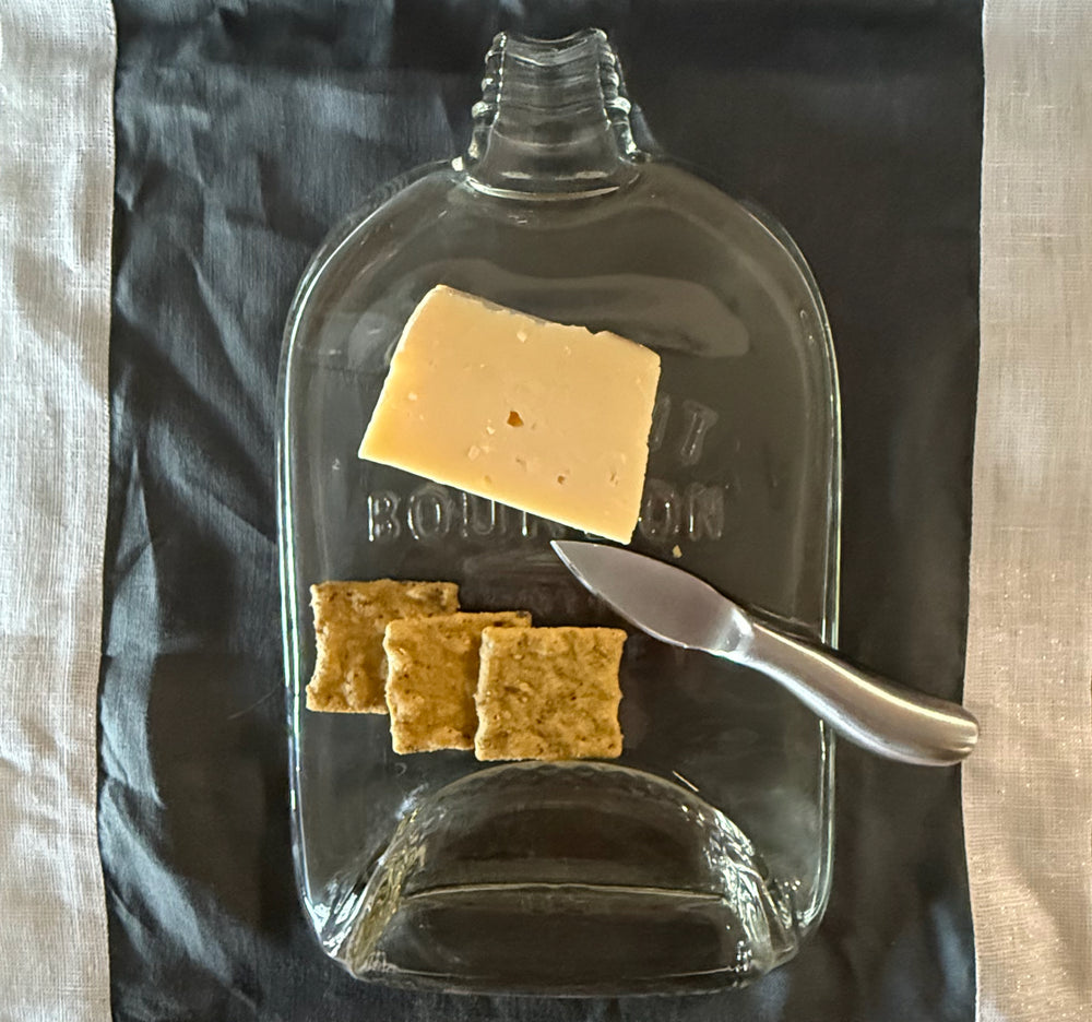 Slumped Bourbon bottle tray