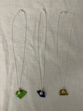 Glass necklace with paw charm