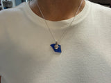 Glass necklace with paw charm