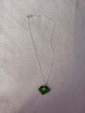 Glass necklace with paw charm