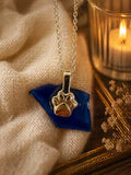 Glass necklace with paw charm