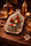 Slumped Elijah Craig bourbon bottle