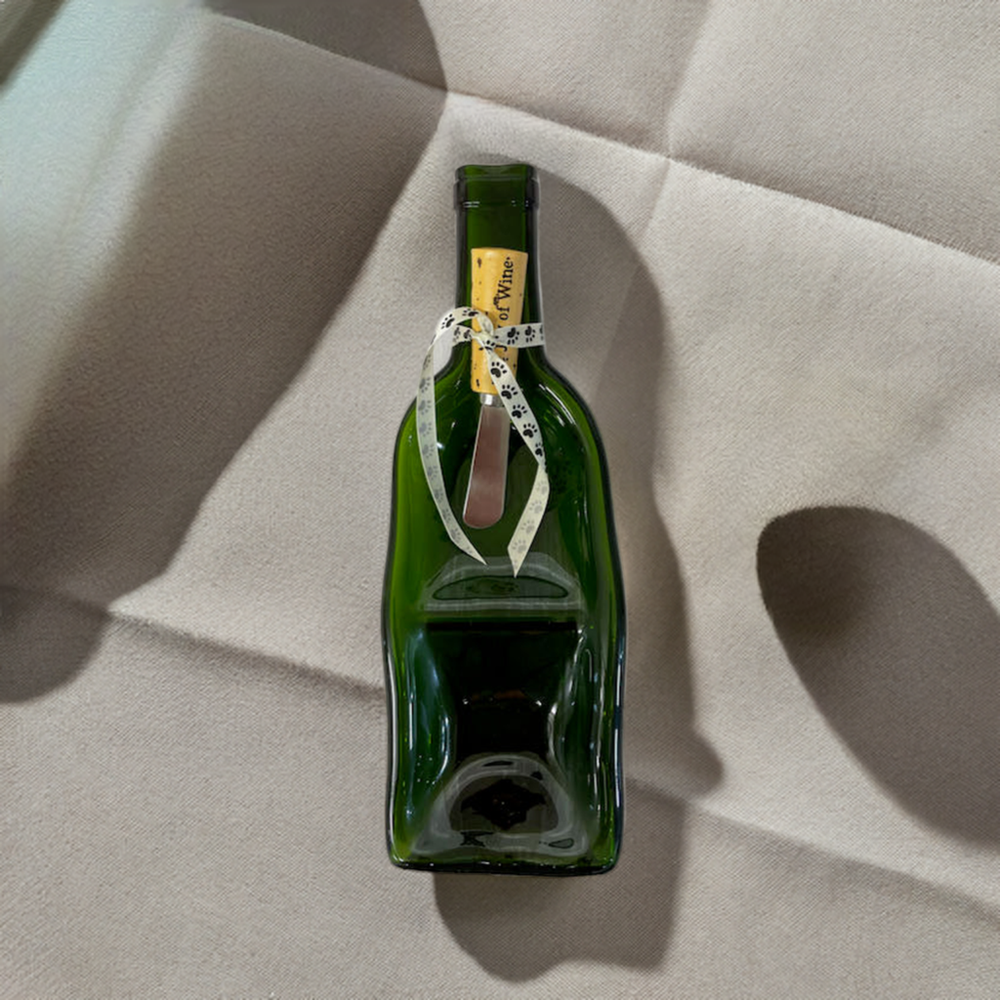 Divided Slumped Wine Bottle serving tray